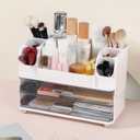 Makeup Organizer, Desk Organizer with 2 Large Drawers, Cosmetics Storage Box for nail polish,Lipstick, Brushes, Jewelry, Skincare, Bathroom Organization Boxes