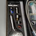 All Metal Brushed Nickel Shower Slide Bar System, 5-Function Handheld Shower Head with Slide bar, 304 Stainless Steel Hose with Brass Outlet Elbow, 32-inch Slide bar, Adjustable Holder Set