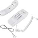 Wall Mount Landline Telephone, Desktop Wall Corded Phone with Redial No Caller ID Home Phone for Hotel Family (White)