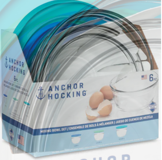 Anchor Hocking 6-Piece Mixing Bowl Set with Lids