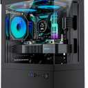 Micro ATX PC Case, Gaming MATX PC CASE with 3 PWM ARGB Fans Pre-Installed, Type-C Full-View Dual Tempered Glass, Cpmputer CASE Black