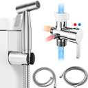 Arofa Hot and Cold Handheld Bidet Sprayer for Toilet, Warm Water Bidet with Adjustable Pressure, Non-Electric Temperature Control for Feminine Wash (1 Pack, Stainless Steel)