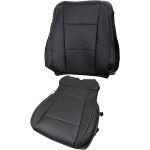 SecosAutoparts Driver Side Bottom and Top Lean Back Replacement Perforated Leather Seat Cover Black Compatible with Ford F-150 Lariat 2015-2017 Compatible with Ford F250 F350 Lariat XLT 2017-2022