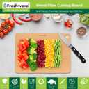 Freshware Wood Cutting Boards for Kitchen, Dishwasher Safe, Medium 12" x 9" and Large, 15" x 11.25", Set of 2, Natural