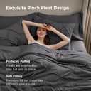 Bedsure Queen Comforter Set Dark Grey - Bed in a Bag Queen Size Bedding 7 Pieces, Gentle Soft Pintuck Bed Set Gift for Family, Pinch Pleat All Season Comforter with Sheets, Pillowcases & Shams