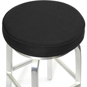 Shinnwa Bar Stool Cushions, Memory Foam Round Bar Stool Covers Cushion with Non-Slip Backing and Elastic, 12", Black (12" (1 Count))