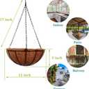 Hanging Baskets for Plants Outdoor(12 inch 4 Pack)- Coconut Coir Hanging Planters Outdoor,Metal Wire Baskets with Coco Liner, Hanging Pots for Plants Indoor, Flower Pots for Railings