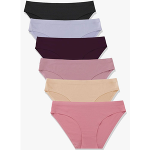 FINETOO 6 Pack Women’s Seamless Hipster Underwear No Show Panties Invisibles Briefs Soft Stretch Bikini Underwears XS-XL Size XL