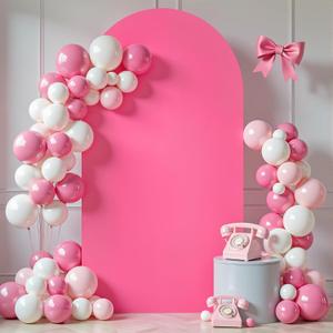 6 ft Arch Backdrop Cover Hot Pink - Double-Sided Spandex Arch Covers Stretchy Backdrop for Balloon Arches Birthday Party Baby Shower Banquet Wedding Photo Background