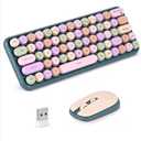 2.4G Wireless Keyboard & Mouse Combo, Portable%60 Small Typewriter Keyboard for Office PC Computer Laptop Desktop Windows (Green)