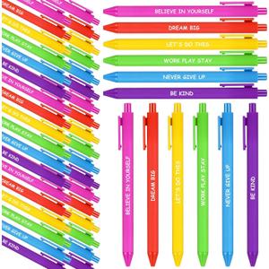 Sayglossy 60 Pcs Inspirational Pens Bulk Employee Appreciation Gifts Motivational Retractable Ballpoint Pens with Sayings for Teacher Employee Volunteer Nurse Baby Shower(Multicolor, Inspirational)