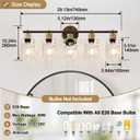 MOKATNG Bathroom Light Fixtures, 5-Light Coastal Vanity Lights with Crystal Glass Shade, Oil-Rubbed Bronze Bathroom Wall Lamp for Mirror Kitchen Hallway Cabinet