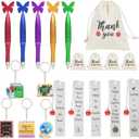 20 PCS Teacher Appreciation Gifts in Bulk 5,Teacher Gifts Metal Bookmarks Teacher Keychains Butterfly Tops Pens Thank You Burlap Drawstring Bags Teacher Appreciation Week Gift Set