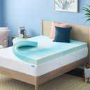 Linenspa 4 Inch Swirl Gel Memory Foam Mattress Topper, King Size – Cooling Gel Infused, Ventilation Holes – Pressure Relieving Bed Topper – CertiPUR Certified