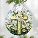 Cross Religious Christmas Ornaments, Christmas Tree Ornaments, Holiday Decor, Christian Gift, Religious Gift, Spiritual Gifts for Friends for People of The Christian Faith, Set Of 2