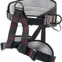 NewDoar Climbing Harness, Mountaineering Rock Climbing Harness, Half Body Harness for Rappelling Fire Rescuing Tree Climbing (Upgrade Black)