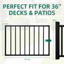 Outdoor Deck Fence Gate Kit, 32''H x 48''W Heavy Duty Steel Gate Anti-Rust Fence Door with Self-Closing Hinges and Latch for Railings, Patios, Gardens, Decks