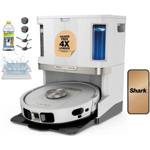 Shark PowerDetect | 2-in-1 Robot Vacuum & Mop for Carpets & Hard Floors | Powerful Suction & Mopping for Pet Hair | Self-Empty & Self-Clean NeverTouch Pro Base | 60-Day Capacity | White | AV2800ZE