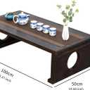 Foldable Japanese Coffee TableFolding Japanese Floor TableNatural Brown Coffee Table, Minimalist Tatami Table, Suitable for Living Room,Dining Room, Etc. (Antique Black, 39.4x19.7x11.8)