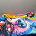 Colorful Pitbull Fleece Blanket Animal Print Pit Bull Fleece Throw Blanket for Mom Women Men Kids Super Soft Plush Dog Blanket Throw Plush Blanket for Bed Sofa Valentine's Day Decor 50"x60"