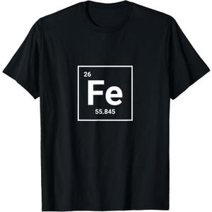 Iron Periodic Table Elements Sign Graphic Fe T-Shirt L