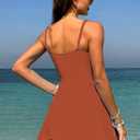 Pink Queen Women's One Piece Swimsuit 2026 Tummy Control Swim Dresses Skirt Adjustable Straps Bathing Suit Beachwear (Orange, L)