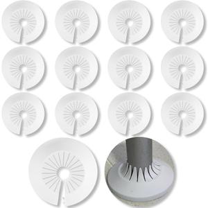 12 PCS Plumbing Cover Plates Plastic Escutcheon Plate Flange Pipe Covers for Bathroom (Apply to 1.18" to 2.16")