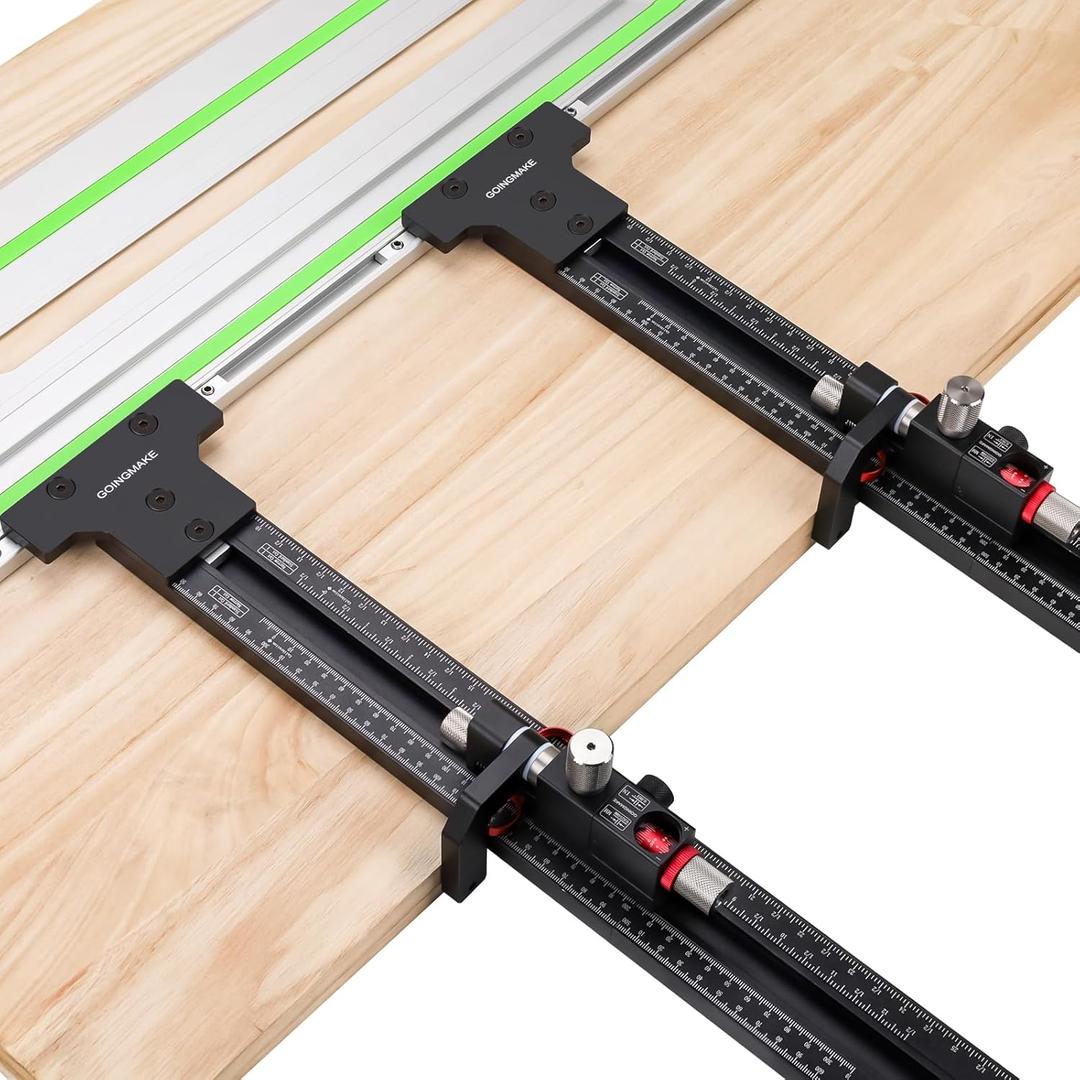 Track Saw Parallel Guide System with Mirco Adjustable Flip Stop and Zero Calibration for Woodworking Repeatable Rip Cuts for Track Saw Guide Rail Compatible with Festool, Makita, Milwaukee