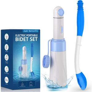 Portable Bidet Toilet Aids Wiper Tool Set for Travel | 350ML Bottle | 450mAh Battery | IPX7 Waterproof |Compact & High-Powered with 2 Pressure Modes for Wiping and Personal Hygiene (Blue, Ultra)