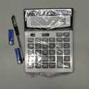 Desk Calculator 12 Digit Extra Large LCD Display, Touch Comfortable with Big Buttons, PXY Two Way Power Battery and Solar Standard Function Office Calculators