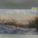 Beach Sunset Canvas Wall Art-Coastal Sand Dunes with Beach Grass Picture, Nature Ocean Landscape, Modern Seascape Artwork for Living Room, Bedroom, Bathroom Decor, Framed Ready to Hang, 58"L x 29"W, Beige