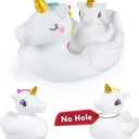 No Hole Bath Toys,Unicorn Bath Toys for Toddlers 1-3,Soft Unicorn Bathtub Toys for Kids Girls Boys Presents Set