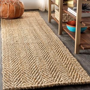 JONATHAN Y Espina Hand Woven Herringbone Chunky Jute Natural Runner Rug, 2x8, Bohemian, Cottage, Easy-Cleaning for Living Room, Bedroom, Kitchen, Pet Friendly, Non-Shedding (NFR101A-28)