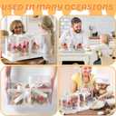 JCD 4 Pack Clear Cupcake Boxes, Plastic Cupcake Containers with Gift Ribbon, 5.5inches height Holder 6 Count Cup Cake Boxes for Parties, Baking, Wedding, Transport (6count/4pcs)