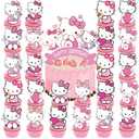 25 Pcs Cat Cupcake Toppers, Happy Birthday Décor, Cupcake Decorations for Kids' Birthdays Party Supplies Decorations (E color)