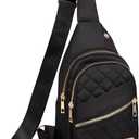 Crossbody Small Sling Backpack Sling Bag for Women Men, Chest Bag Daypack Crossbody for Travel Sport Running Hiking (Black)