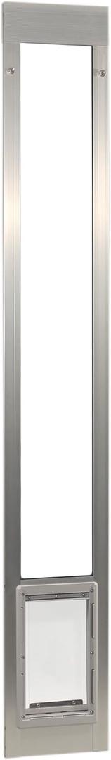 Ideal Pet Products Aluminum Pet Patio Door, Adjustable Height 77-5/8" to 80-3/8", 7" x 11-1/4" Flap Size, Mill/Silver