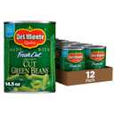 Del Monte Fresh Blue Lake Cut Green Beans Canned Vegetables, Sweet, 14.5 Oz, Pack of 12,  BBD 01/28/2028