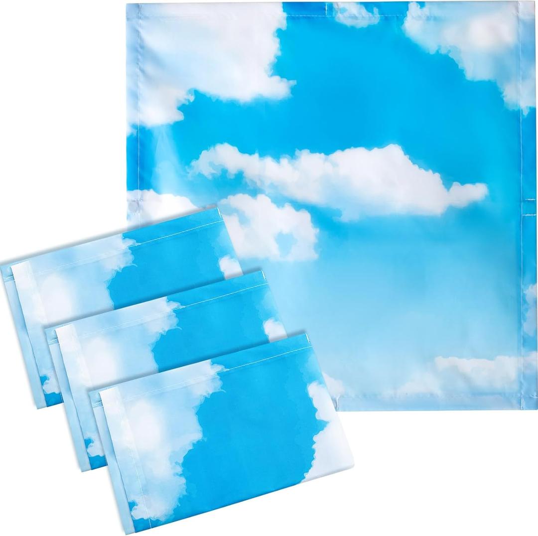 VIHOSE 4 Pcs 2 x 2 Feet Fluorescent Light Covers for Ceiling Lights Classroom Magnetic Light Filters for Reducing Harsh Glare Flicker for Office Classroom Home Drop Ceiling(Sky Cloud)