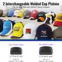 Hat Press Machine - Hat Heat Press Machine for Caps with Precise Temp Timer & 2 Interchangeable Platens for HTV & Sublimation Projects