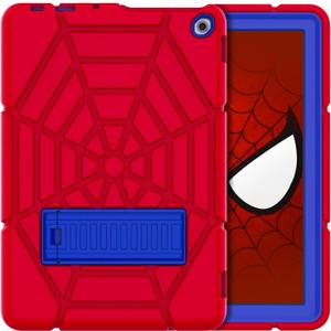 Grifobes (for 13th/11th Generation 2023/2021 Release) All New Kindle Fire HD 10/10 Plus, HD 10 Kids/Kids Pro Tablet, 3-in-1 Heavy Duty Rugged Protective Cover with Stand for Boys Children (Red+Blue)