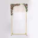 Wedding Square Balloon Arch Stand, Gold Backdrop Stand 6.6 x 3.3 FT Metal Party Frame for Wedding Ceremony Bridal Archway Birthday Party Decoration