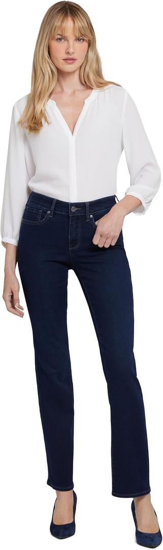 NYDJ Women's Marilyn Straight Jeans (Black, L)