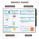 Undated 12 Month Planner Hardcover (5.5x8.5") - Weekly & Monthly Academic Life Organizer, Productivity Journal, Thick Paper, Sticker, Bookmark, Pen Loop(Brown)