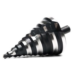 1/4 to 2-3/8 Inch HSS Step Drill Bit for Metal Sheet, 12 Sizes Extra Large Drill Stepper Bit for Sheet Aluminium, Plastic, Wood, Heavy Duty, Spiral Grooved