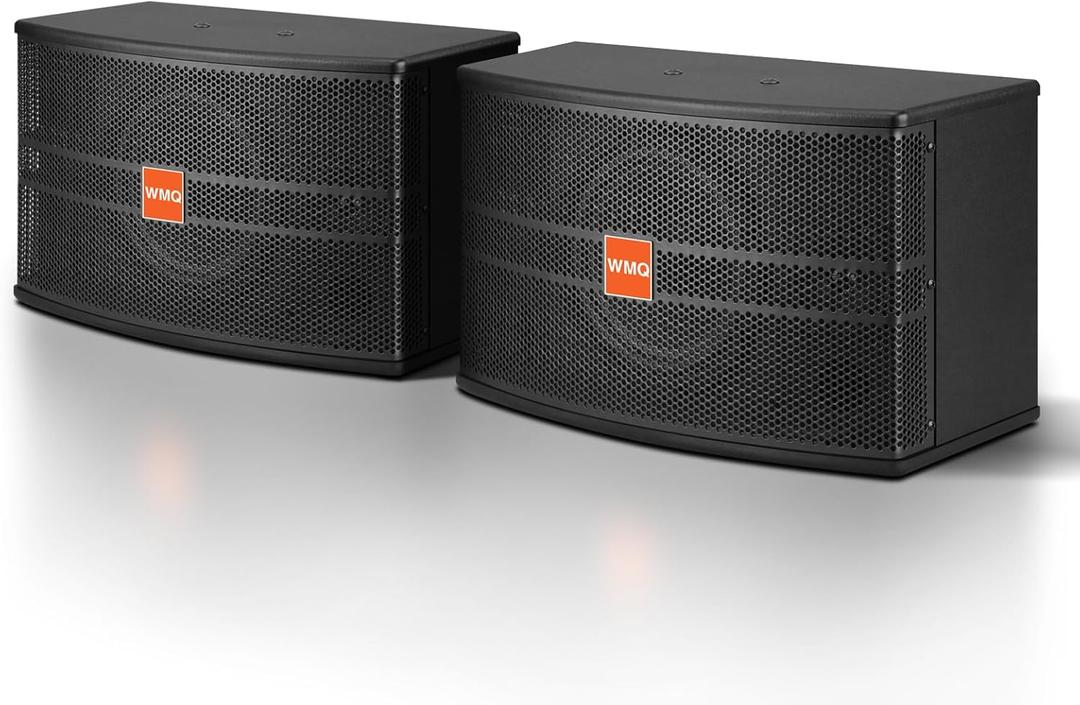 8" Passive Speaker Pair, 800W Peak Power 3-Way Karaoke Speakers, 8 Ohm with MDF Enclosure & Wall Brackets, for Crystal Clear Vocals, Home Entertainment, DJ and PA AudioNeeds Amplifier/Receiver