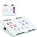 Large A3 Writing Easel Desk Adjustable Dry Erase, Keyboard Stand for Desk, Learning Portable Clipboard Magnetic, White Board Dry Erase Wall Hangable, Slant 18/13 for Teachers & Students, Mint Frame