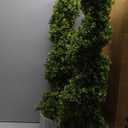 3ft Spiral Boxwood Topiary Trees Artificial Outdoor Set of 2 - UV Resistant Faux Plants for Outside Planters, 36" Fake Twisted Tree for Front Porch Decor (Milan Foliage)