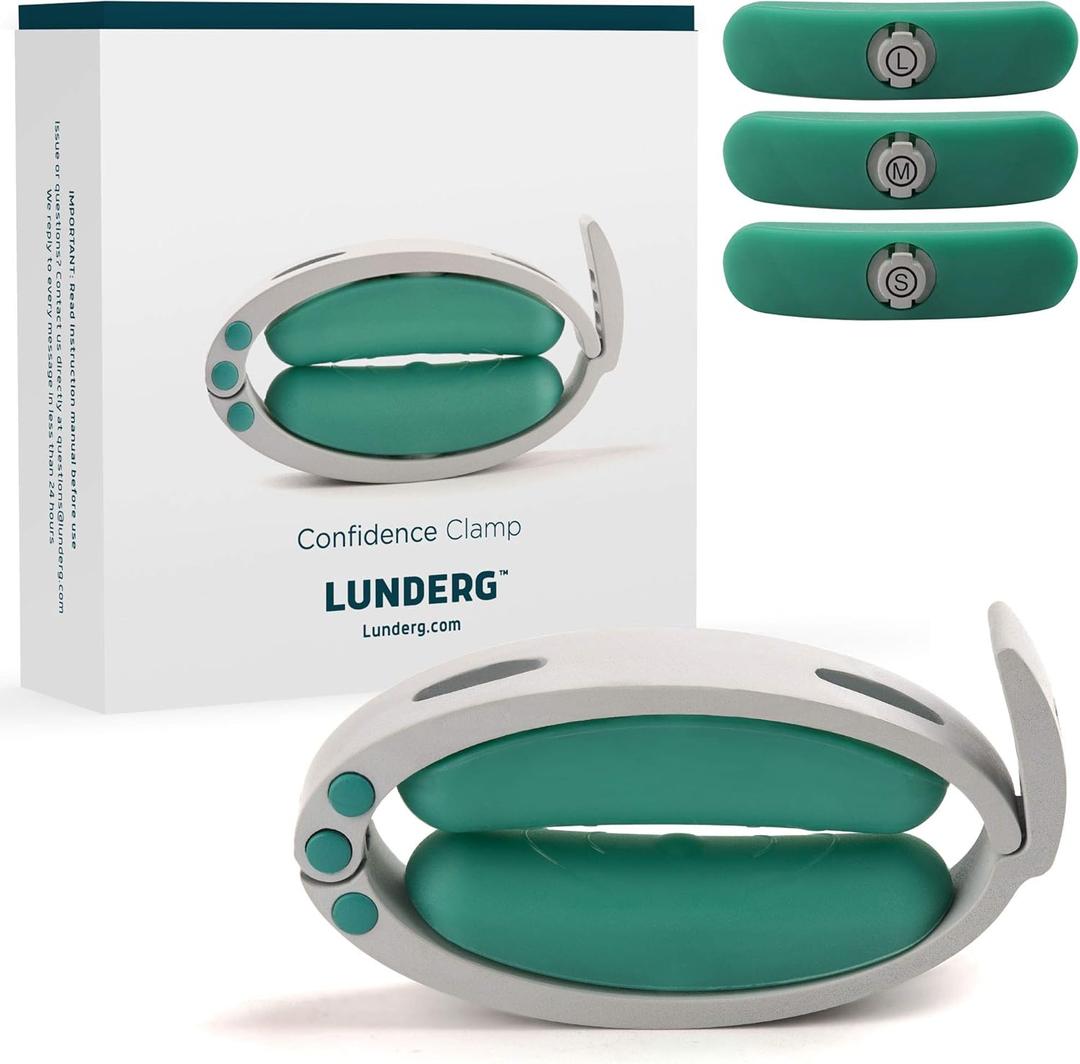 LUNDERG Confidence Clamp - The Original Incontinence Clamp for Men with 3 Removable Top Pads (S, M & L) for Reliable Control and Everyday Confidence - Male Incontinence Products