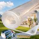Clear Tarps Heavy Duty Waterproof, 10x10ft Clear PVC Tarp 14mil Thickened Tear Resistant Clear Tarps with Grommets for Patio Garden Plant Cover Shed Cloth